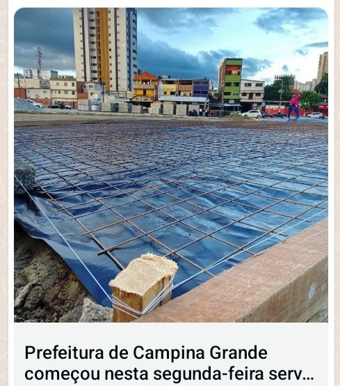 Prefeitura de Campina Grande começou nesta segunda-feira serviço de concretagem na área ampliada do Parque do Povo.